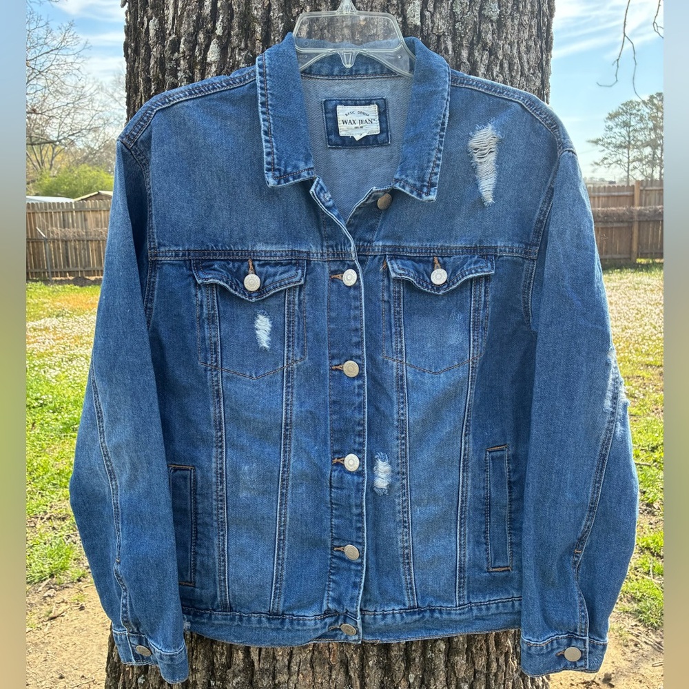 Upcycled Quilted Denim Jacket Small quilted denim western top country jacket - Picture 3 of 4